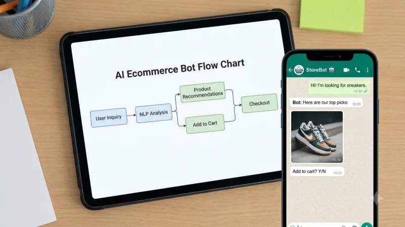 AI-powered WhatsApp shopping bot flow
